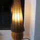 Wicker ball lamp, bead lampshade, vintage