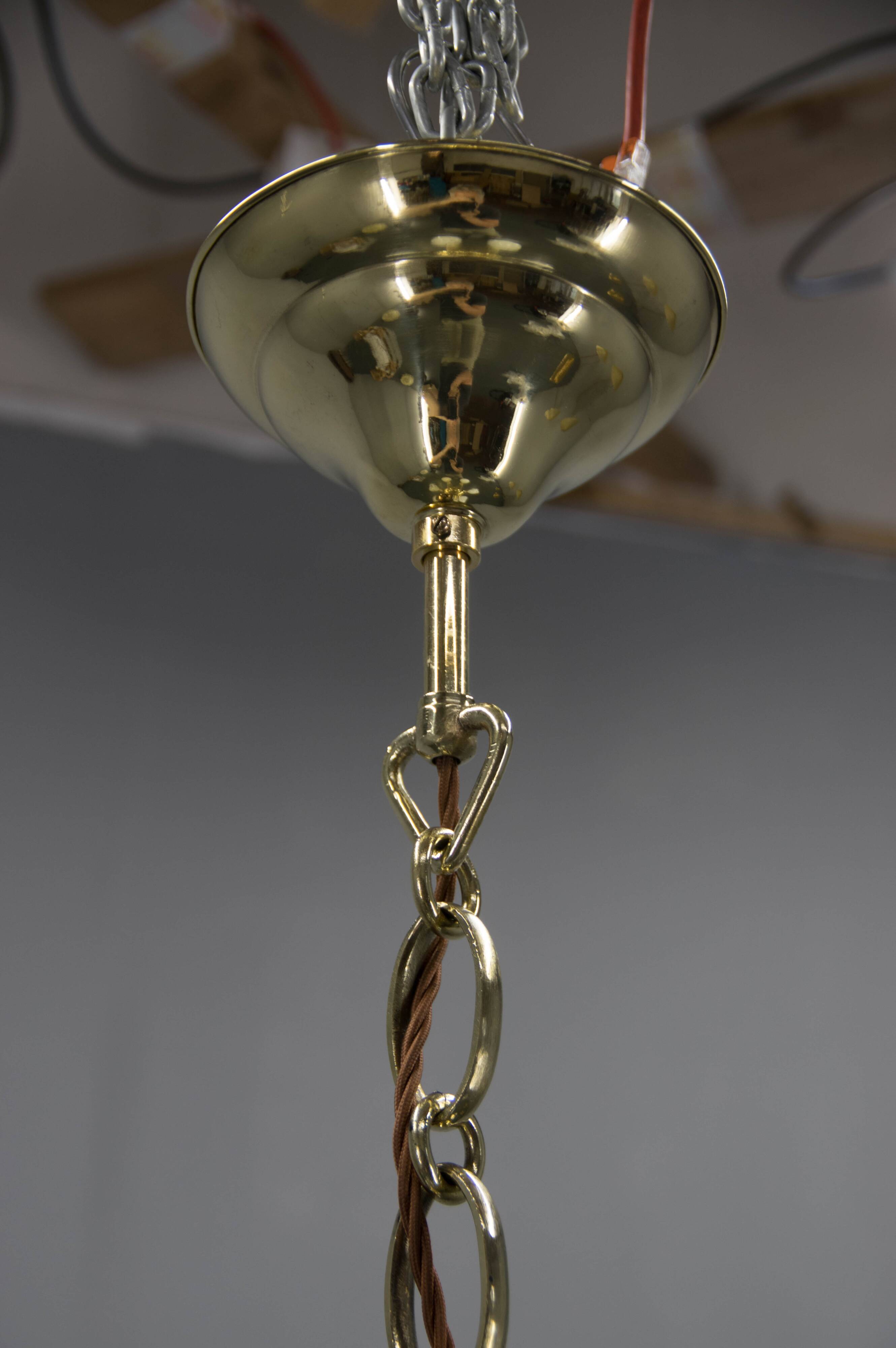 Rare Art Nouveau Chandelier by Emil Kralik for Vulkania, 1920s