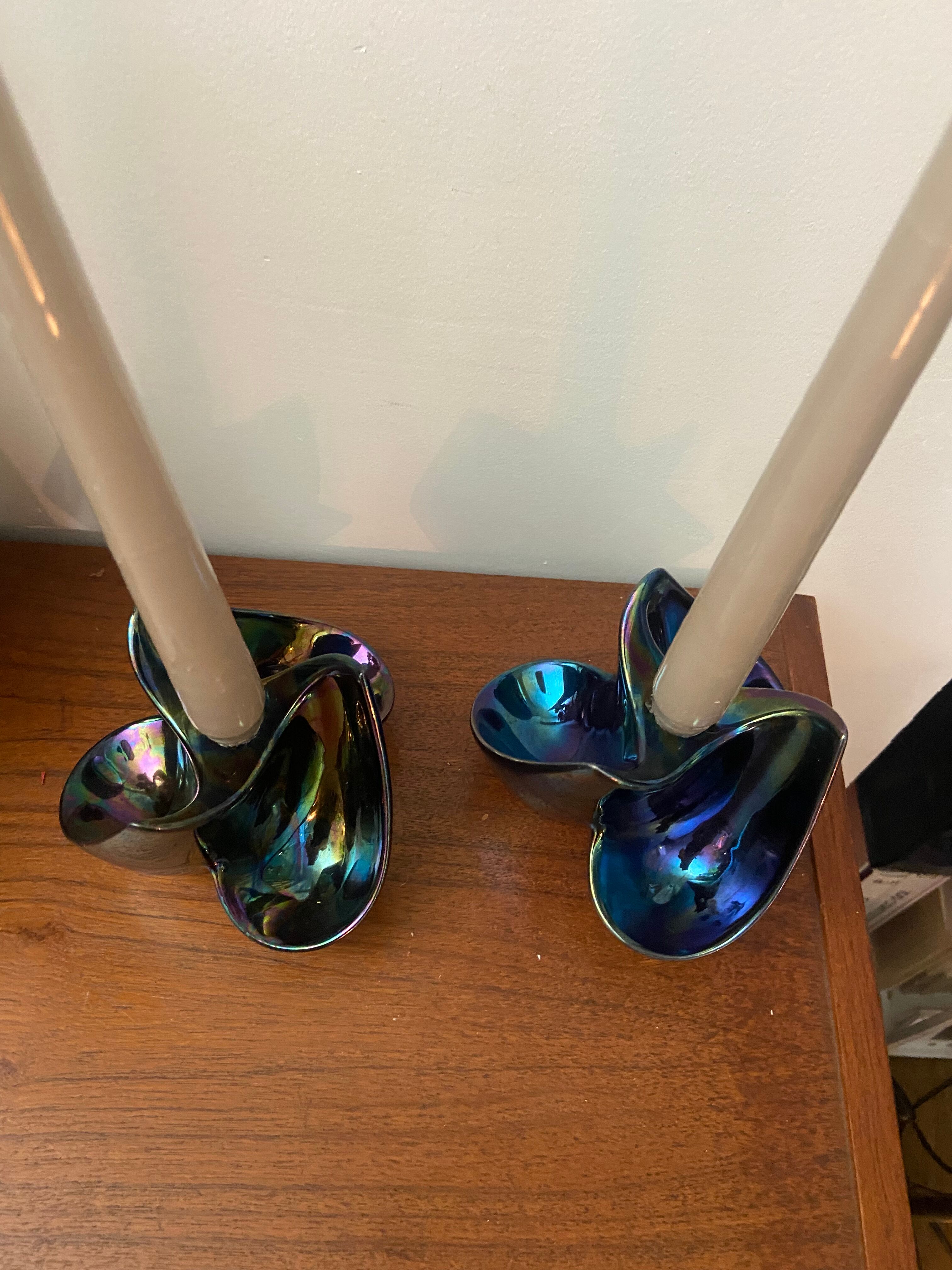 Pair of vintage Verceram candle holders