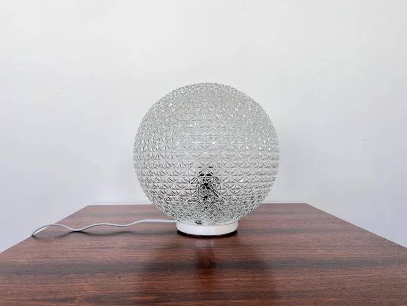 Big Design mid century glass Table Lamp, 1980s - Czechoslovakia