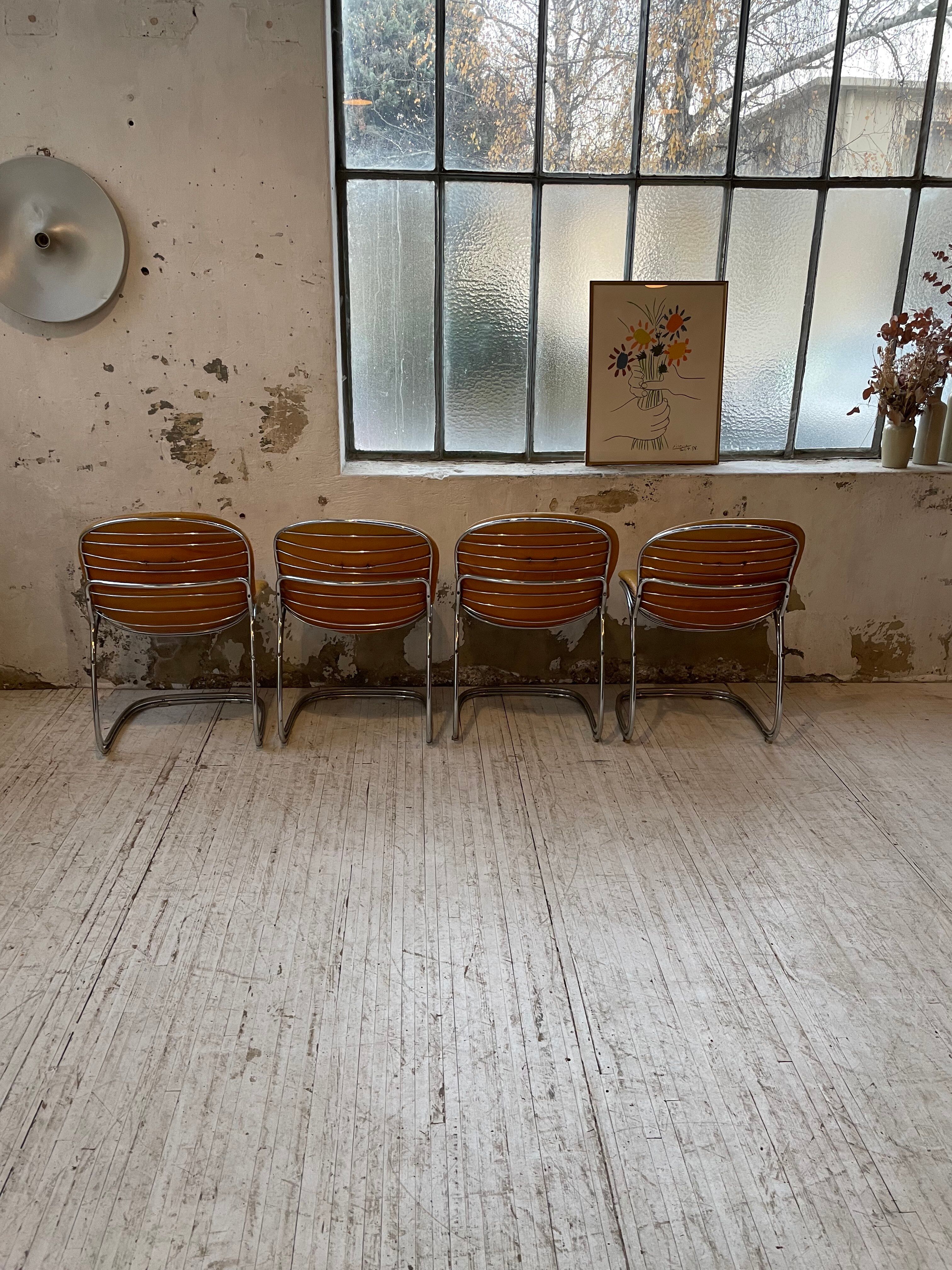 4 chairs Rinaldi "Sabrina" yellow leather