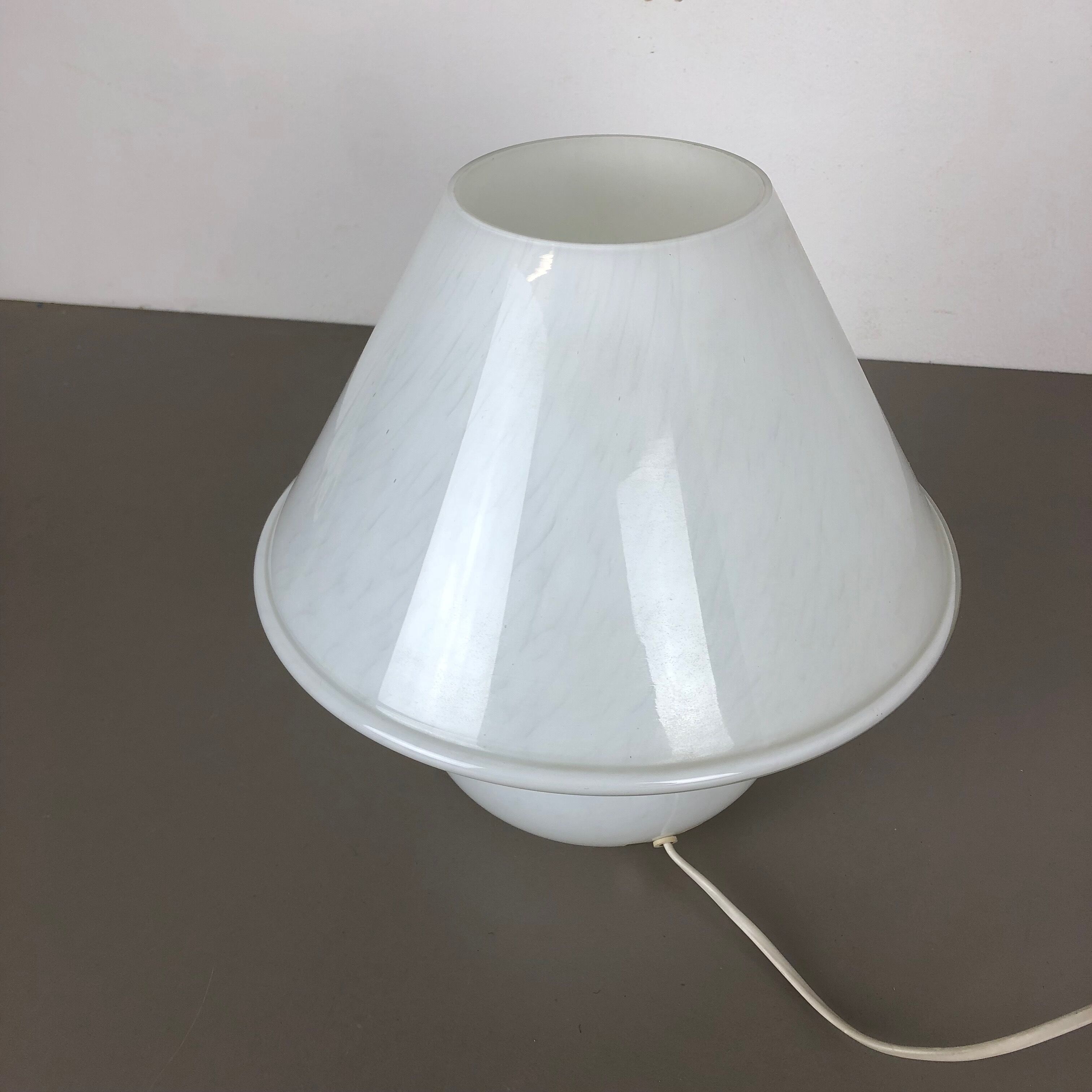 "Mushroom" glass table desktop light made by Glashütte Limburg Germany 1970s No2