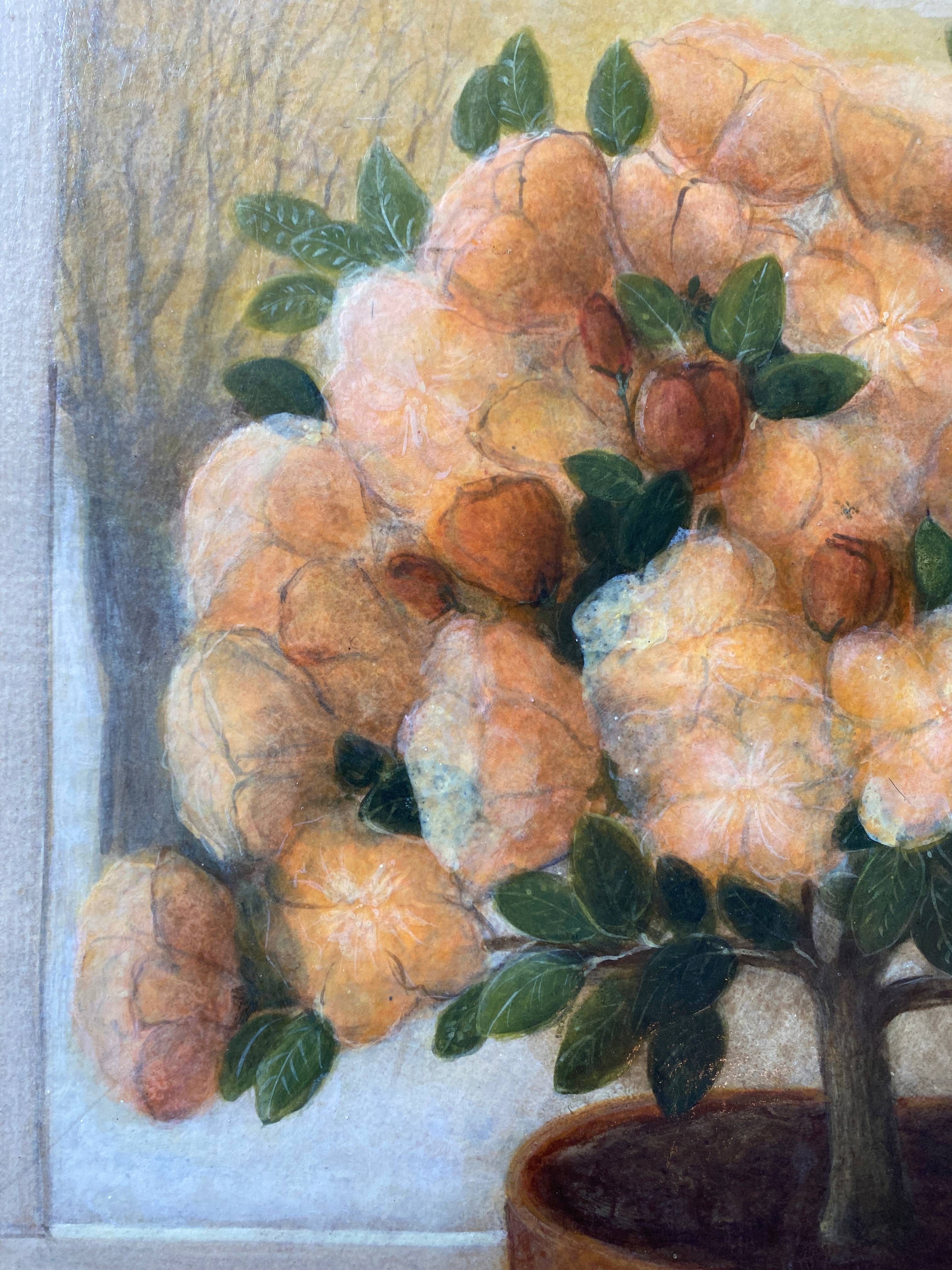 Tableau "Vase aux azalées" HST original par Iberia Lebel