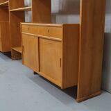 Scandinavian oak modular wall unit, 1960s
