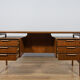 Mid-Century Teak Model 75 Freestanding Desk from Omann Jun, Denmark, 1950s