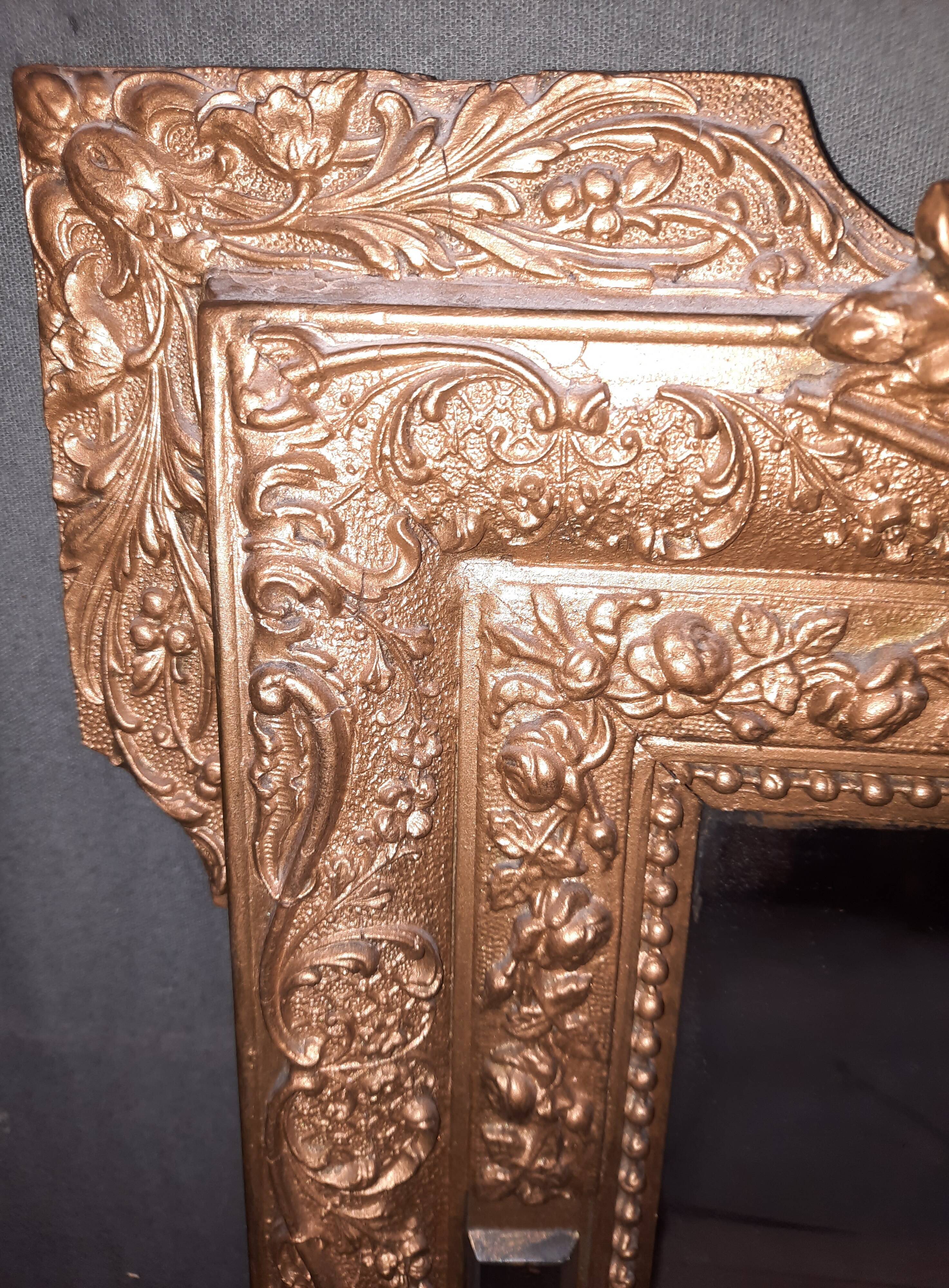 Mirroir doré de cheminnee style Louis XVI