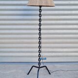 Vintage iron chain floor lamp from the 1950s