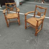 Pair of antique vintage Louis XVI style armchairs