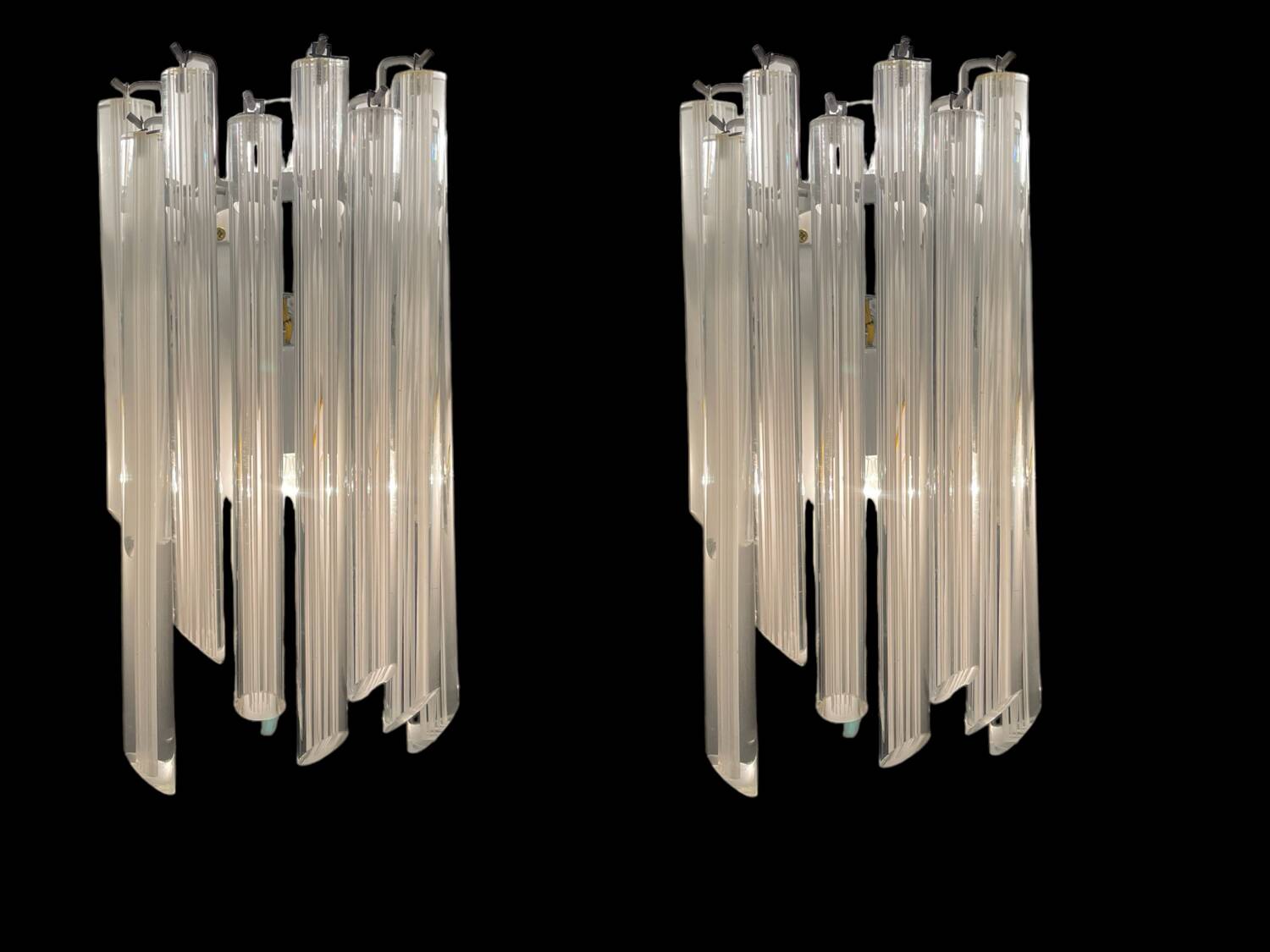 Murano Glass Trilobi Sconces Set of 2 by Venini 1970’s