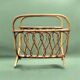 Vintage bamboo and wicker magazine rack