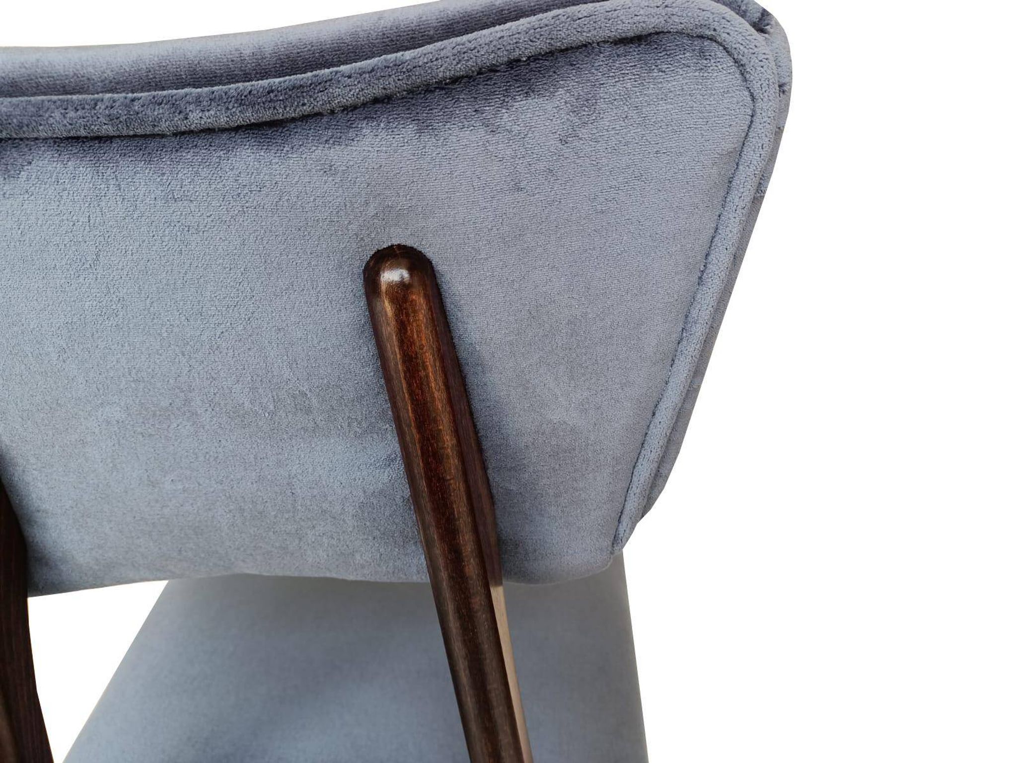 Mid-Century Butterfly Chair in navy grey fabric and walnut wood, Europe, 1960.