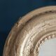 Miroir cadre bois plâtre sculpté perle dorée patiné