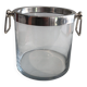 Champagne bucket design in glass and silver-plated metal