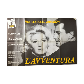 Affiche cinéma "L'Avventura" Monica Vitti, Antonioni 80x120cm 1980