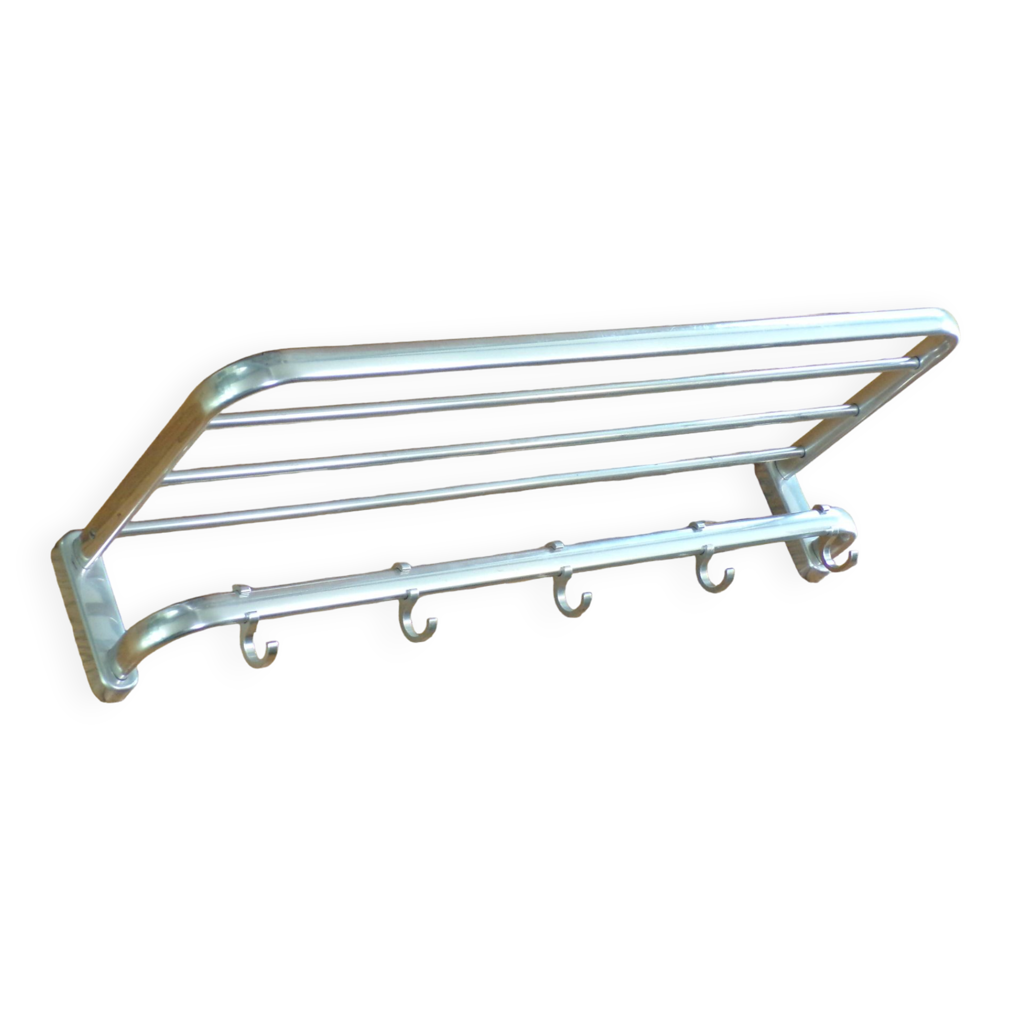 Vintage coat rack with 5 movable hooks