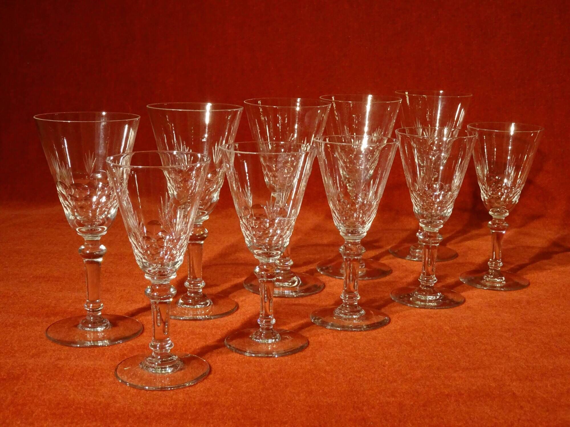 10 crystal cut crystal glasses