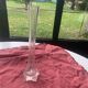 Soliflore vase in pastel pink glass with old art deco facets