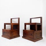 Paire de tables de chevet en bois anciennes