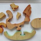 Hen chicks antique wooden puzzle to pose decorative