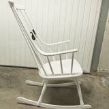 Grandessa rocking chair in white beech by Lena Larsson 1960 for Nesto