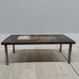 Coffee table in enamelled lava stone