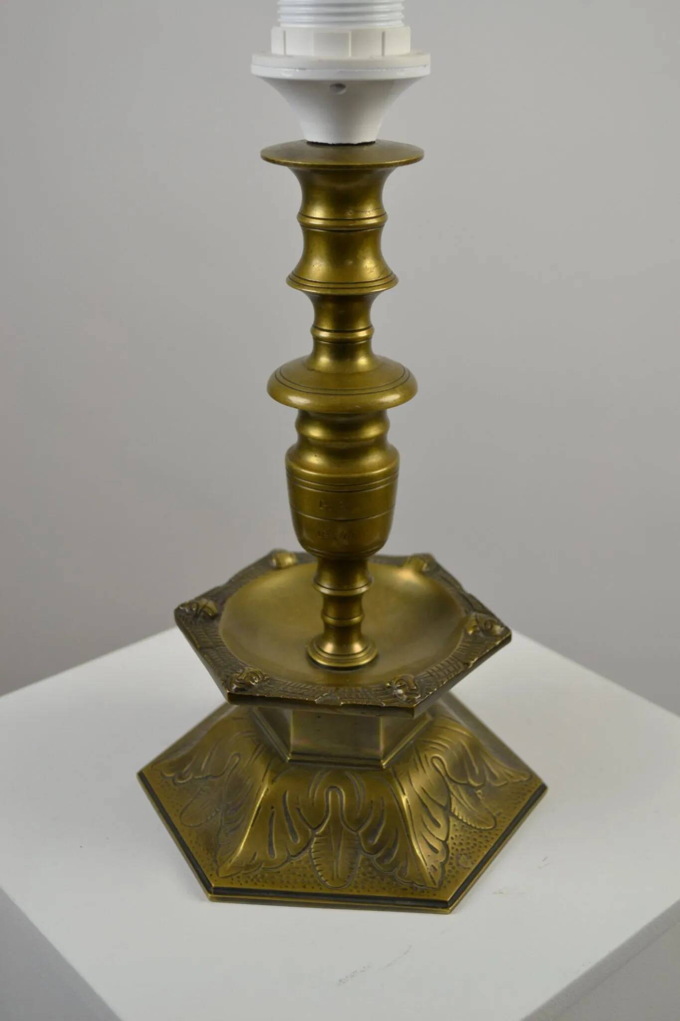 Solid Brass Table Lamp by Oscar Antonssons for Ystad-Metall, Sweden, 1940s