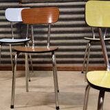 Set of 9 chairs in multicolored formica