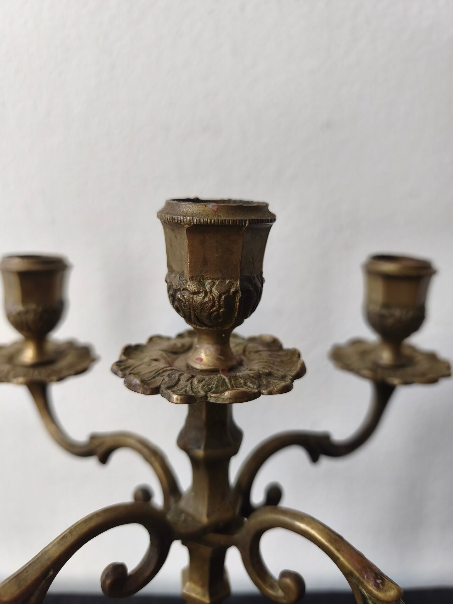 Five-branch candlestick, brass.