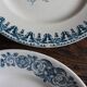 6 mismatched flat plates Terre de fer bleu Alésia Marcel Longchamp