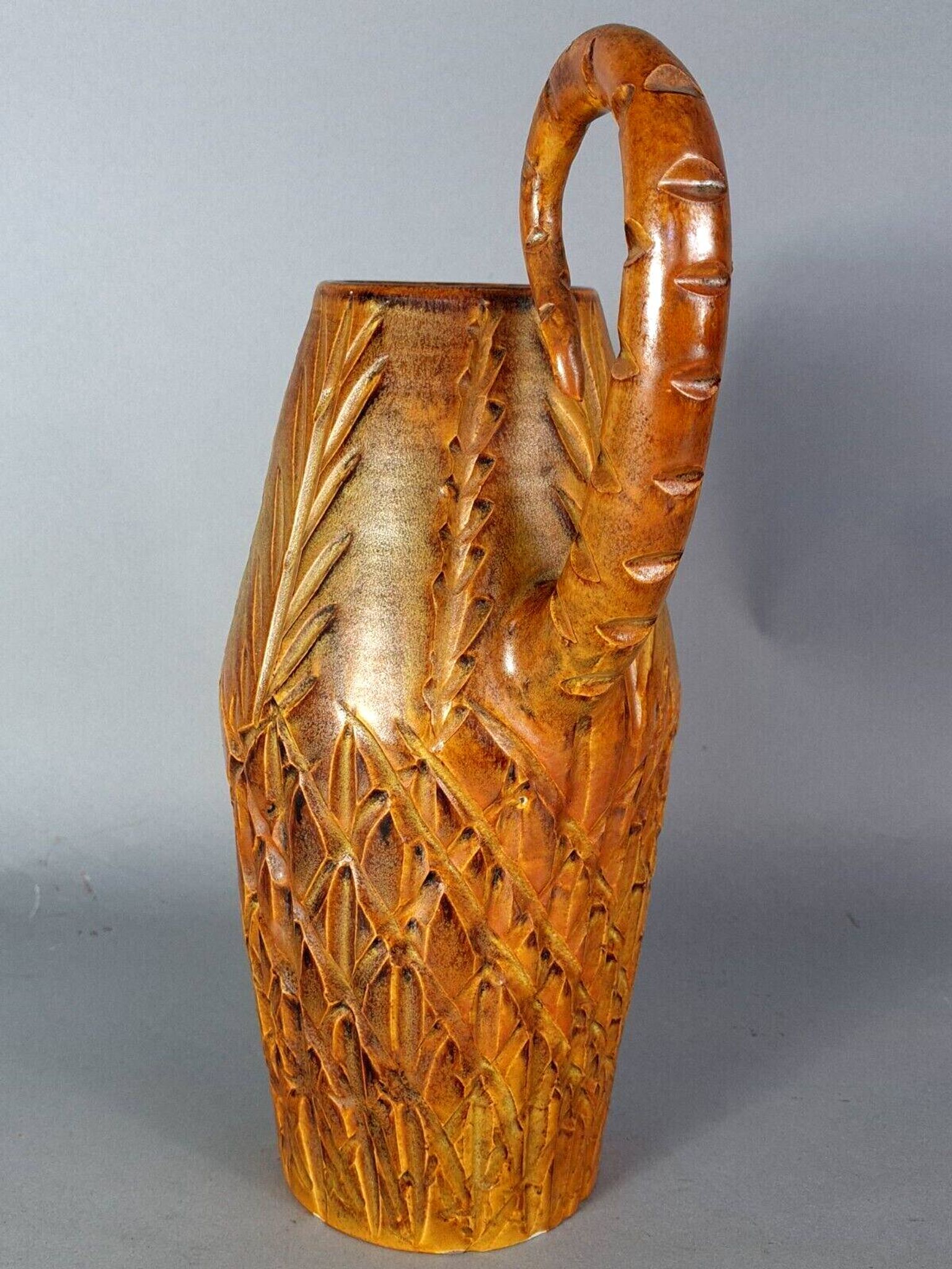 Large original ceramic pitcher Marius Bessone Vallauris vintage 50s B808