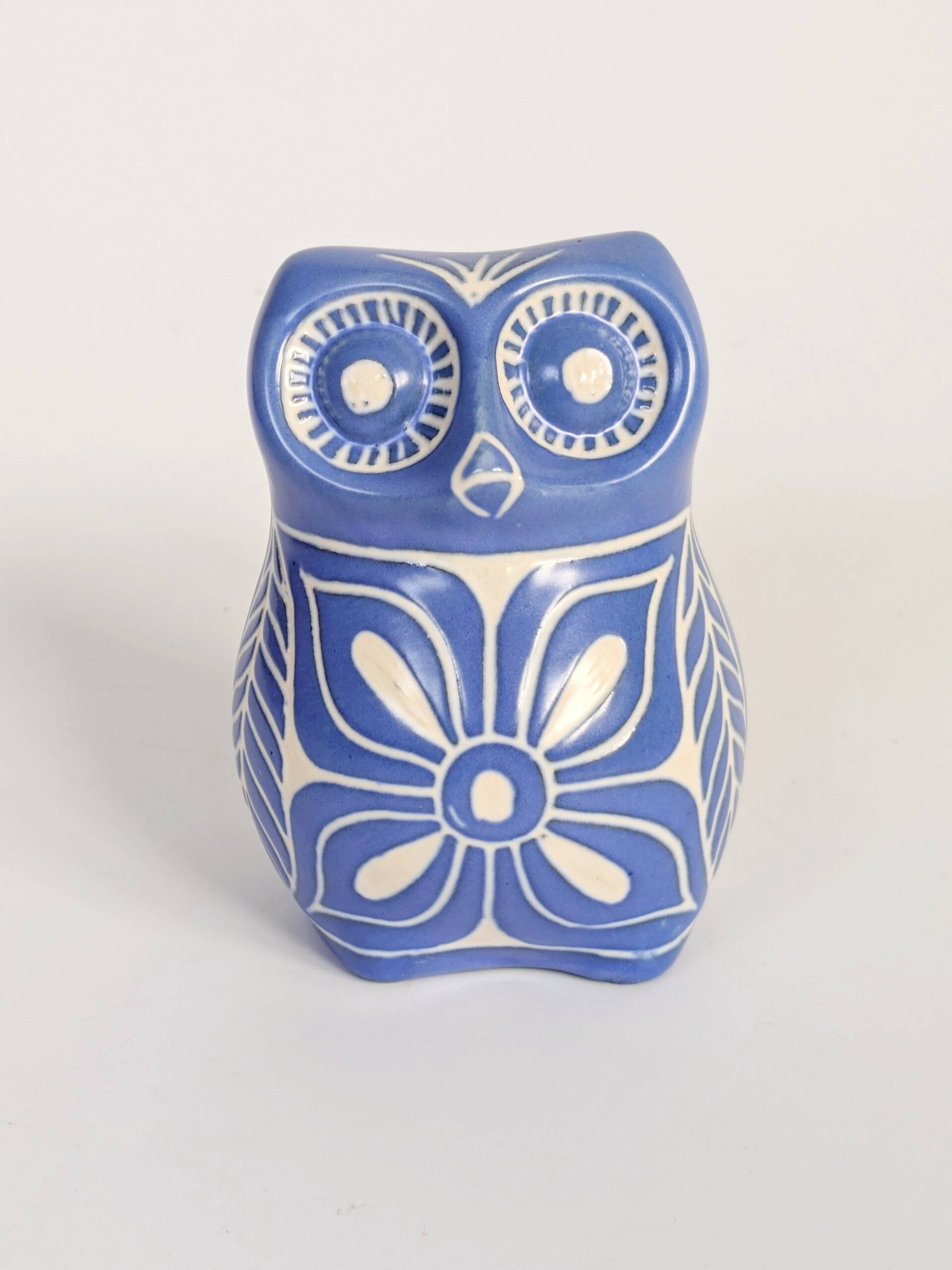 Midcentury ceramic owl figurine, Pablo Zabal, Chile, 1970s.