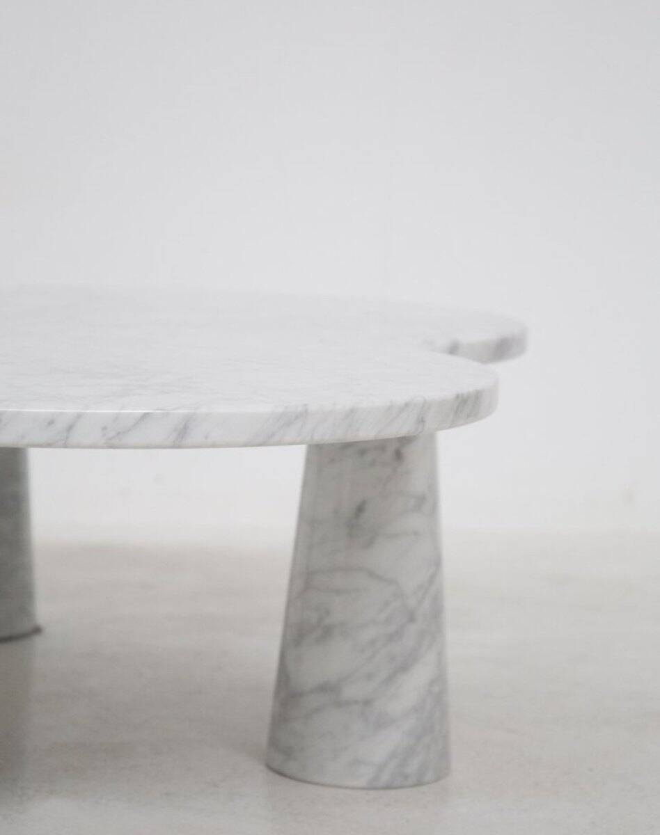White Carrara Marble Eros Quadrifoglio Coffee Table by Angelo Mangiarotti for Skipper, 1990s