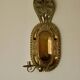 X-large mid-century Swedish brass Baroque sconce with double arm design