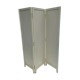 Paravent 3 vantaux 1920 patine creme en bois papier colle