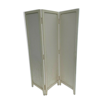 Screen 3 vantaux 1920 patina creme wooden paper glue