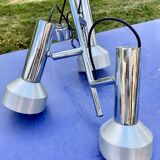 Chandelier ceiling lamp suspension 3 spots aluminum  1970