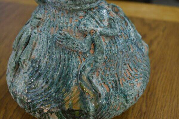 Designer ceramic vase in terracotta signed 1968