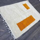 Orange handmade pure wool rug
