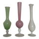 Lot de 3 vases anciens en opaline rose, blanc, vert
