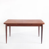 Table en teck avec rallonges de style scandinave - France, 1960