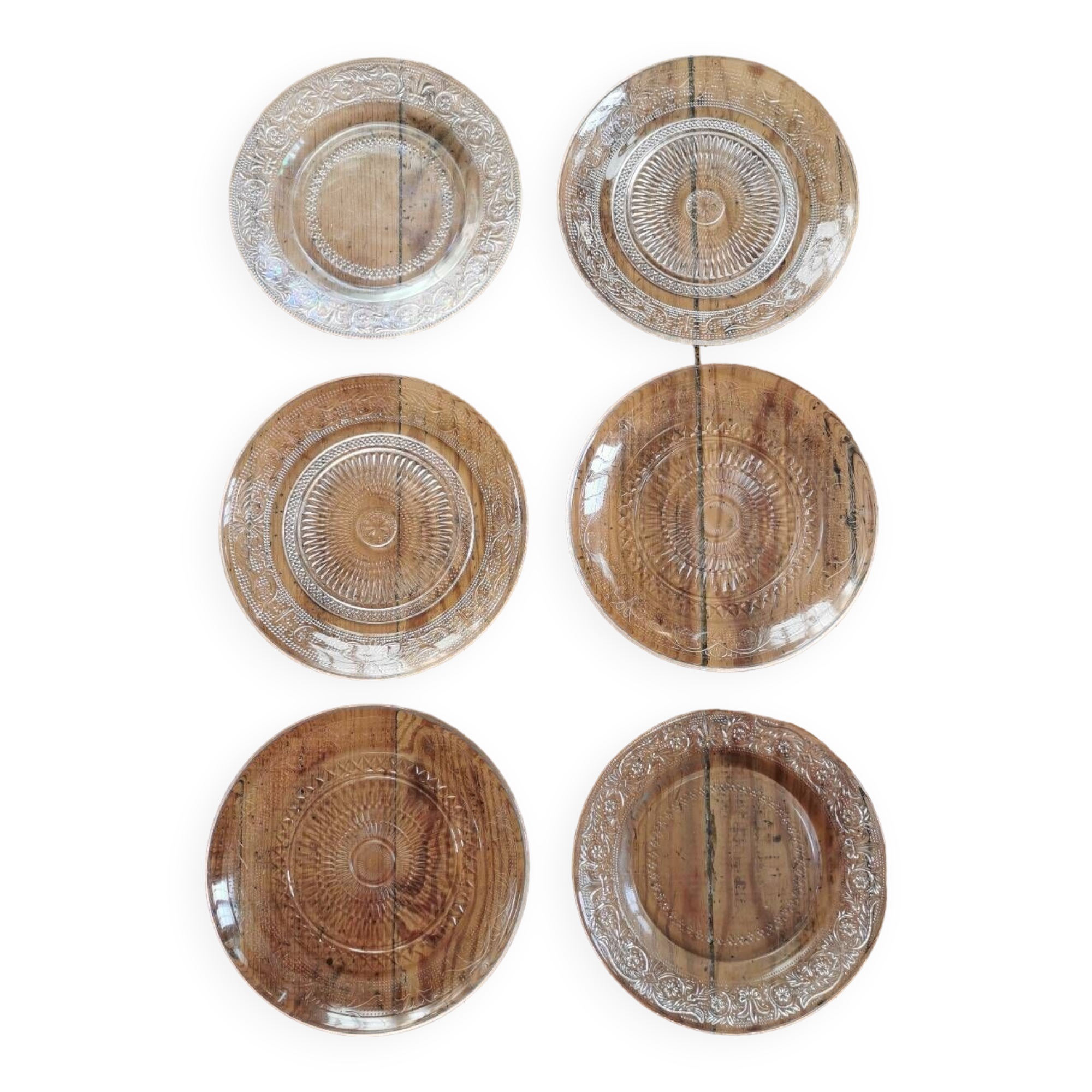 Vintage Mismatched Glass Dessert Plates