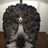 Ceramic peacock lamp from the 70s