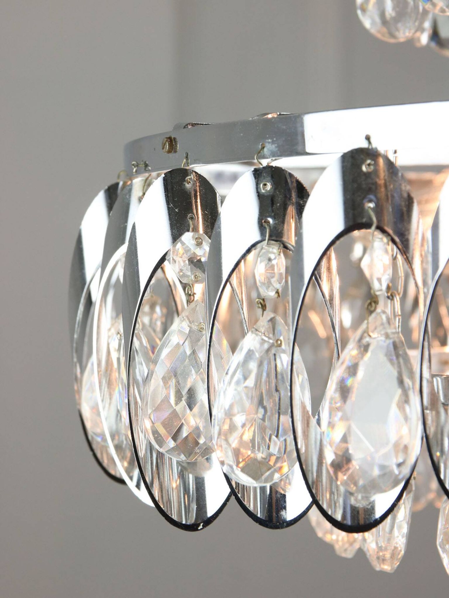 Vintage Viennese Medium Sized Crystal Chandelier, 70s