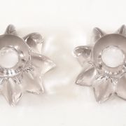 Pair of small crystal candlesticks