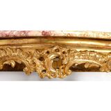 Console in Carved and Gilded Wood, Marble Top, 18th Century.