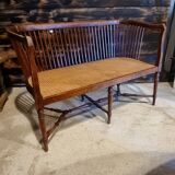 Wooden bench and cannage