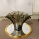 Art Deco vase in polished and frosted smoked glass
