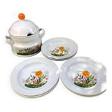 Soup set, tureen and 9 hollow plates 60s Winterling Bavaria
