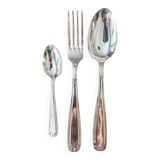 Silver metal cutlery set 37 pieces