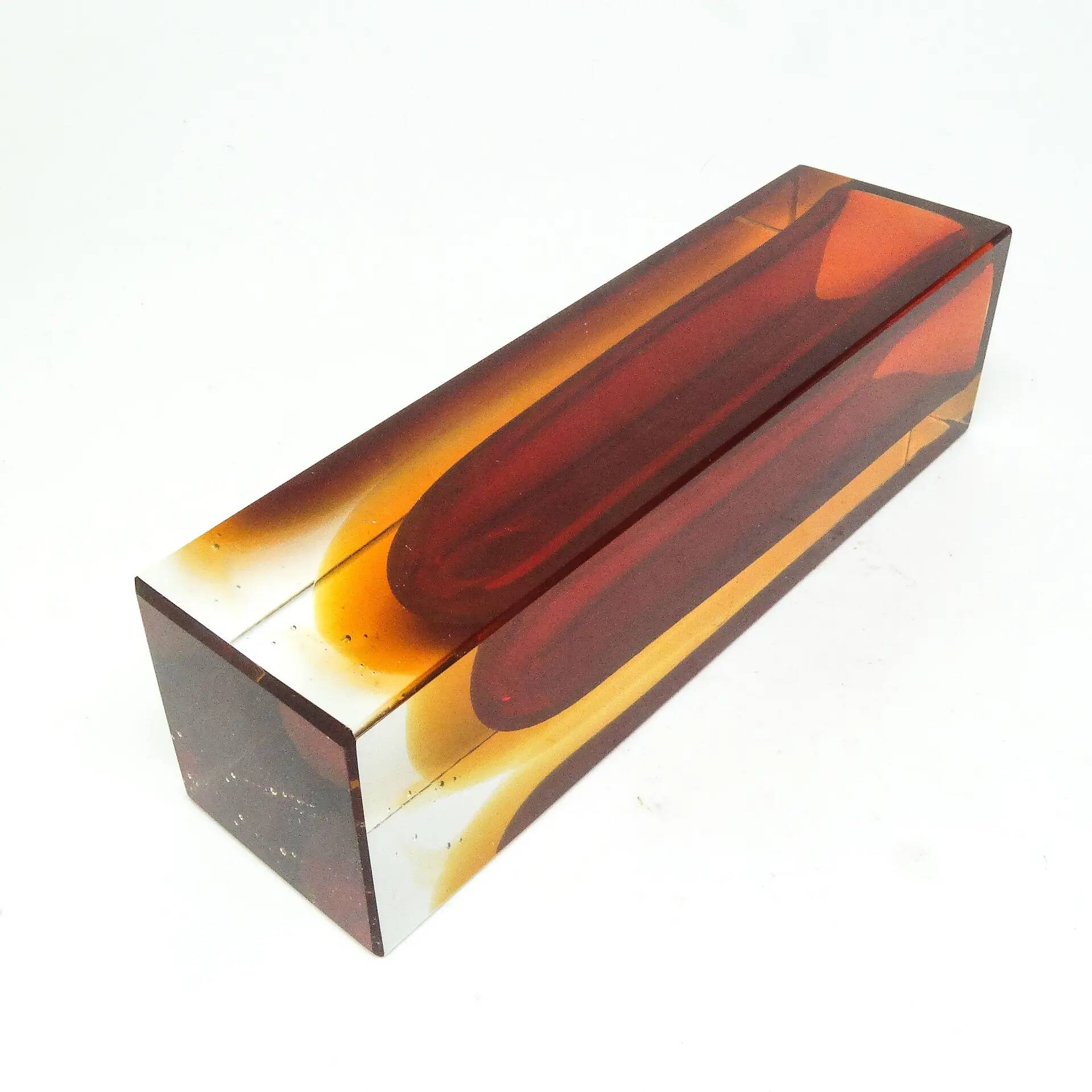 Sommerso vase, mid-century modern, glass, designed by F. Poli, Italy, 1950s